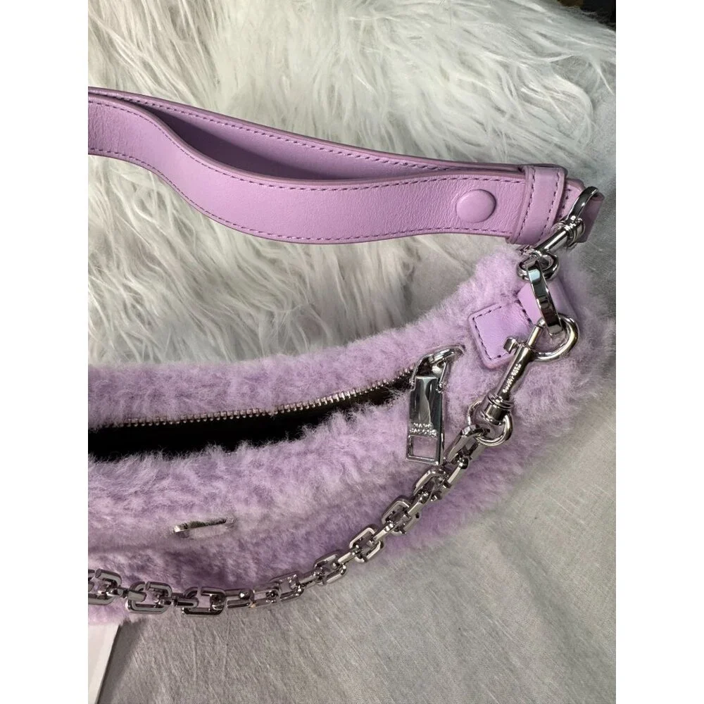 Marc Jacobs Teddy Curve Bag‎ Lilac Shoulder Bag With Silver Chain